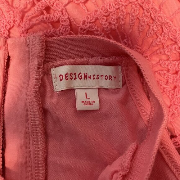 Design History Girls Pink Blast Crochet Halter Dress Size L - Picture 2 of 8